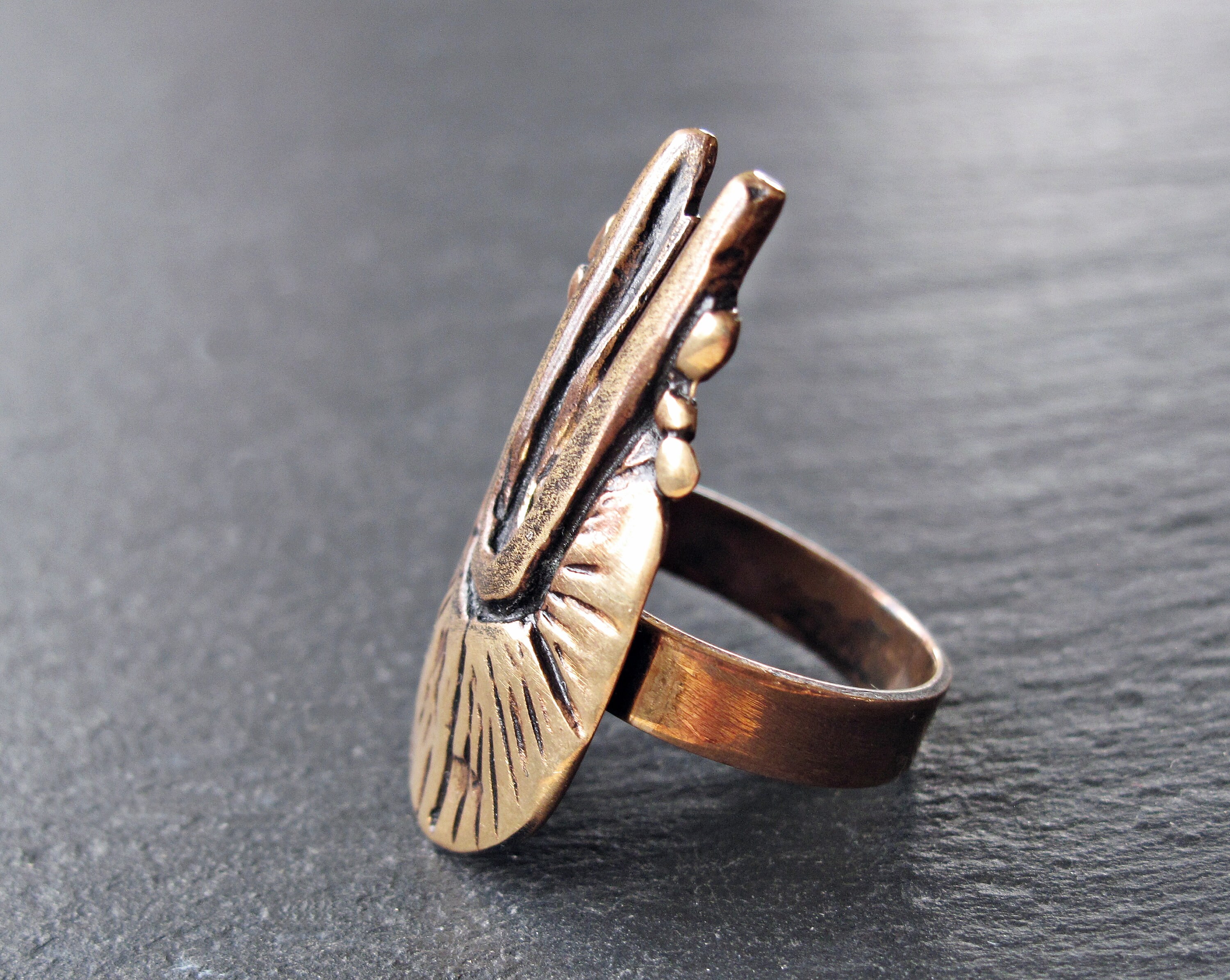 HARRIE LENFERINK Bronze Ring Brutalist Bronze Ring by Harria Etsy UK