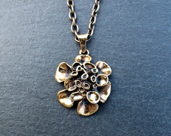 HANNU IKONEN Rentiermoos Anhänger mit Kette - Bronze Renmoosblüte Anhänger Halskette - Finnisch Finnland