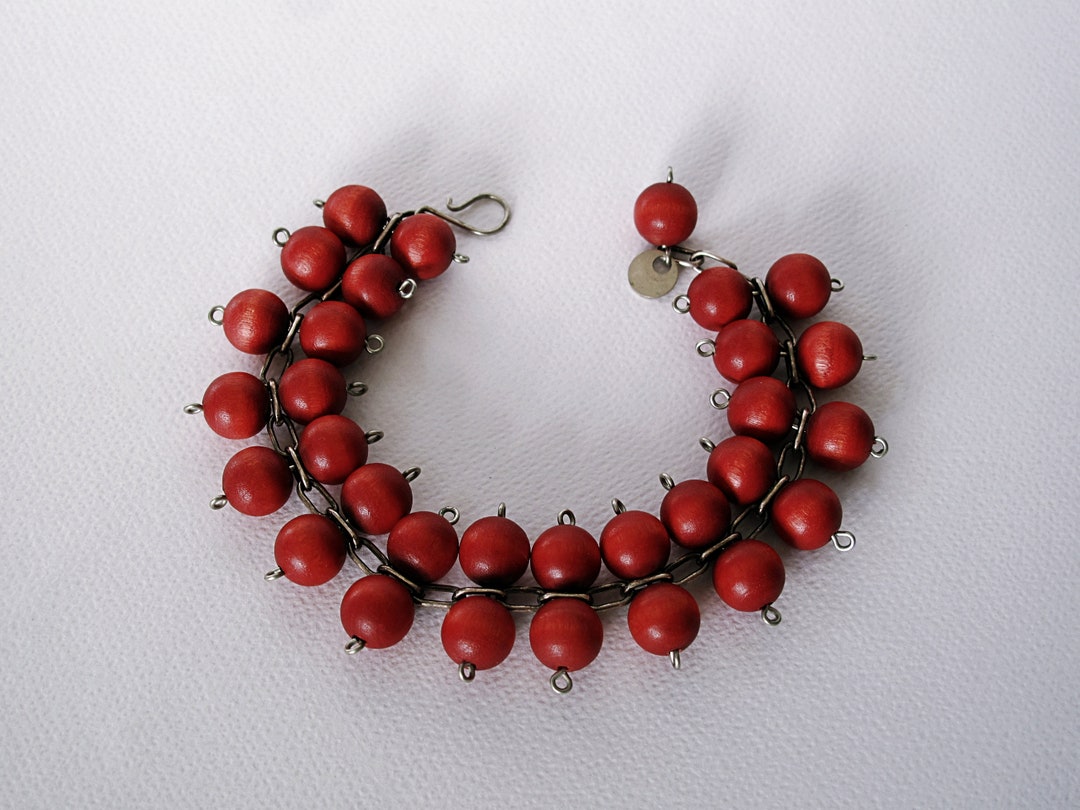 AARIKKA Wood Bead Bracelet Wooden Bead Bracelet By Kaija Etsy aarikka-wood-bead-bracelet-wooden-bead-bracelet-by-kaija-etsy