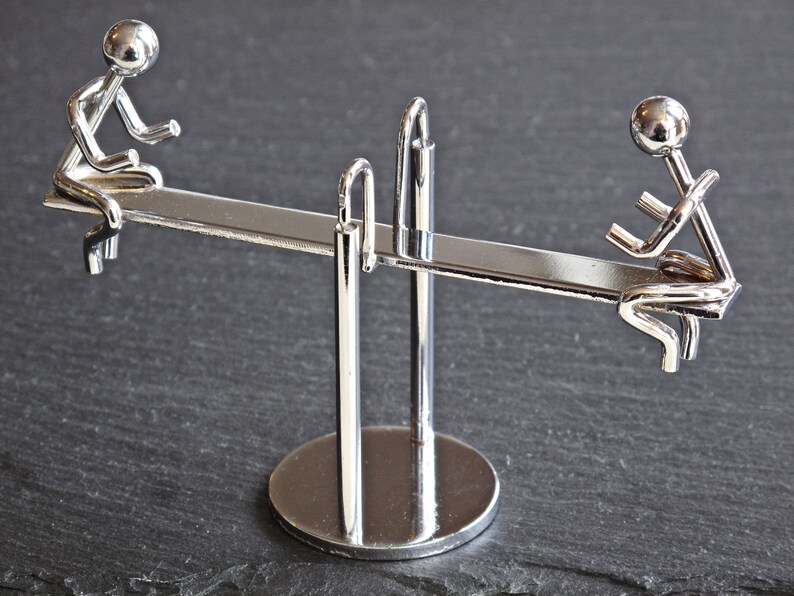 Balancing Seesaw Kinetic Sculpture Executive Desk Toy Image 0