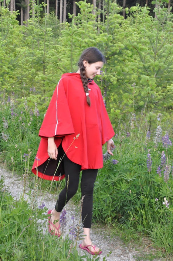 Red Rain Poncho for Kids
