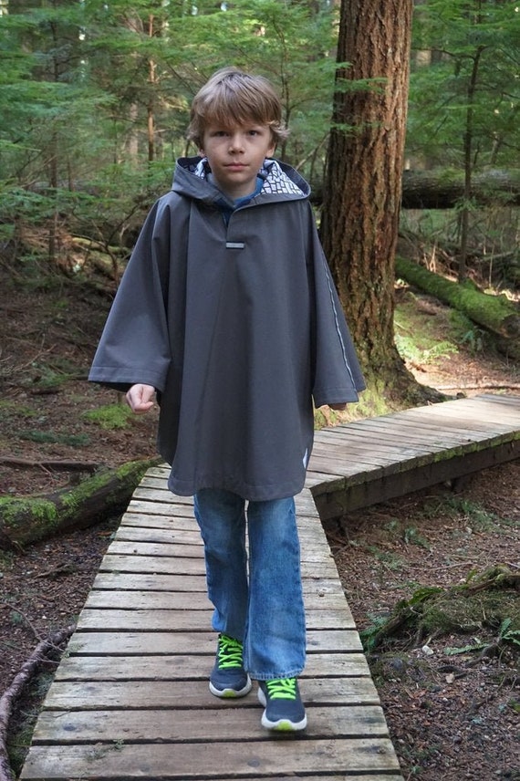 Ideelt ekspertise nyt år Charcoal Rain Poncho for Kids - Etsy