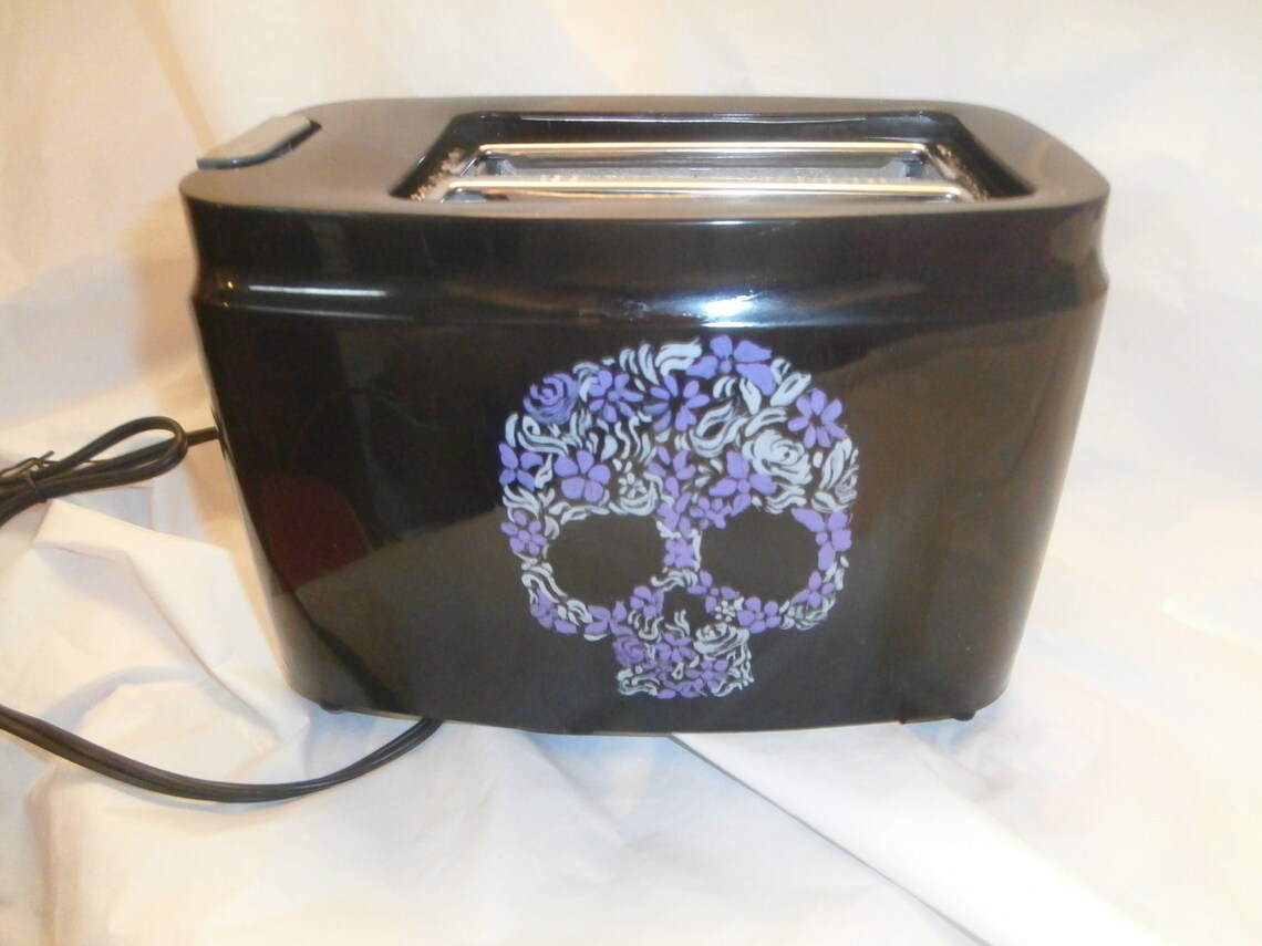 Hand Painted 2 Slice Black Toaster. Painted in Gray and Purple Etsy