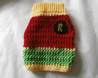 Crocheted robin dog sweater, Made to order. large