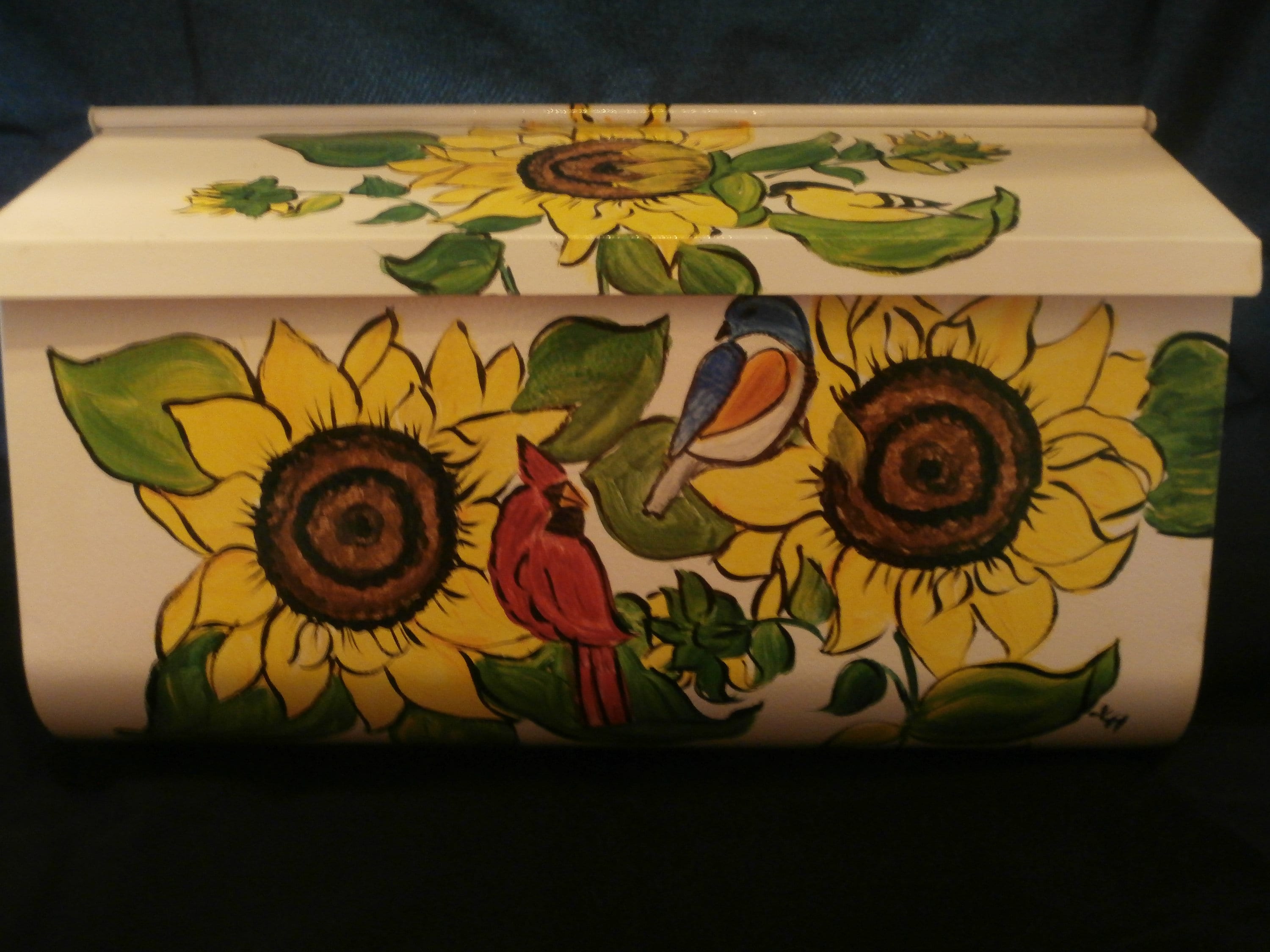 Hand Painted Walll Mount Mailbox. Painted in Sunflowers and Etsy