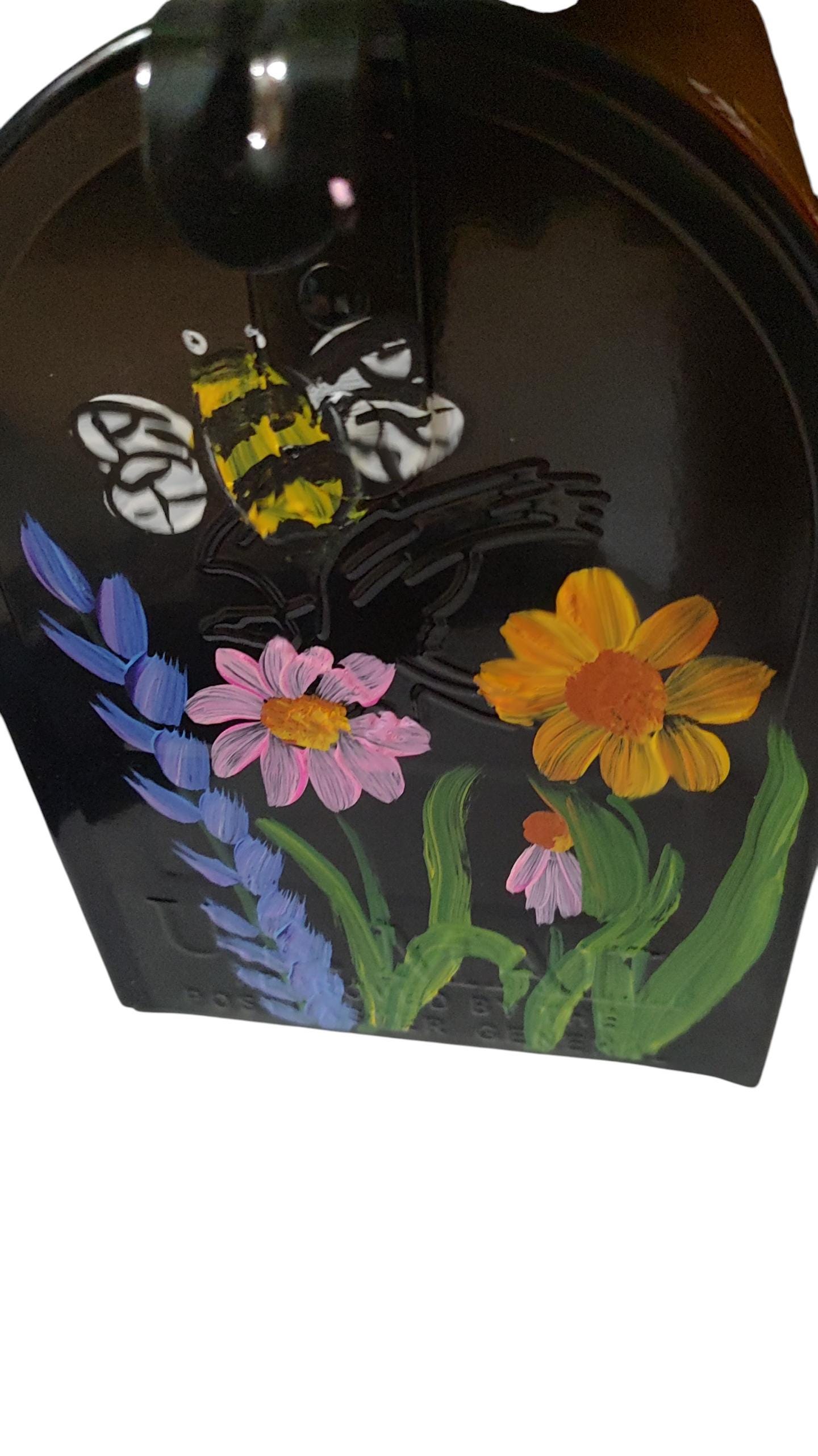 Wild Mailboxes Hand Painted Mailbox: Pretty Wild Flowers and Bees on a Black Box ...