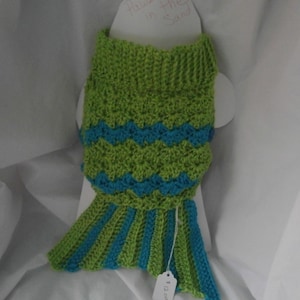 Crocheted green and teal mermaid dog sweater.  Made to order. size medium