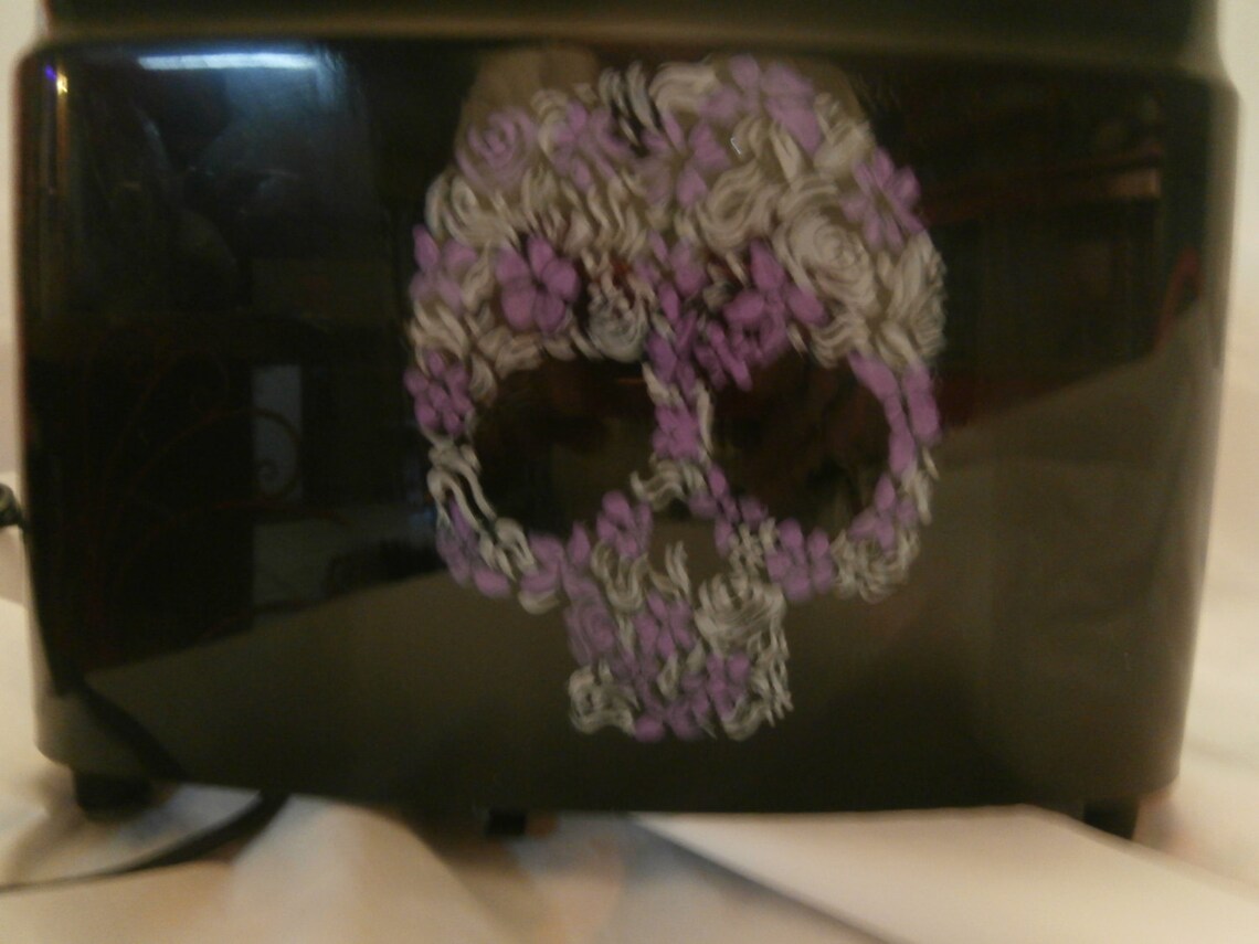 Hand painted 2 slice black toaster. Painted in gray and purple Etsy