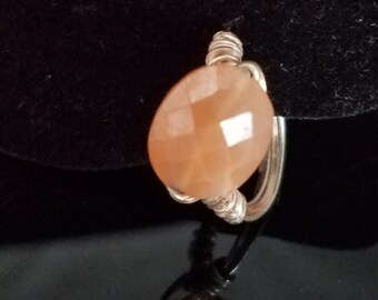 Mystic Moonstone and sterling ring