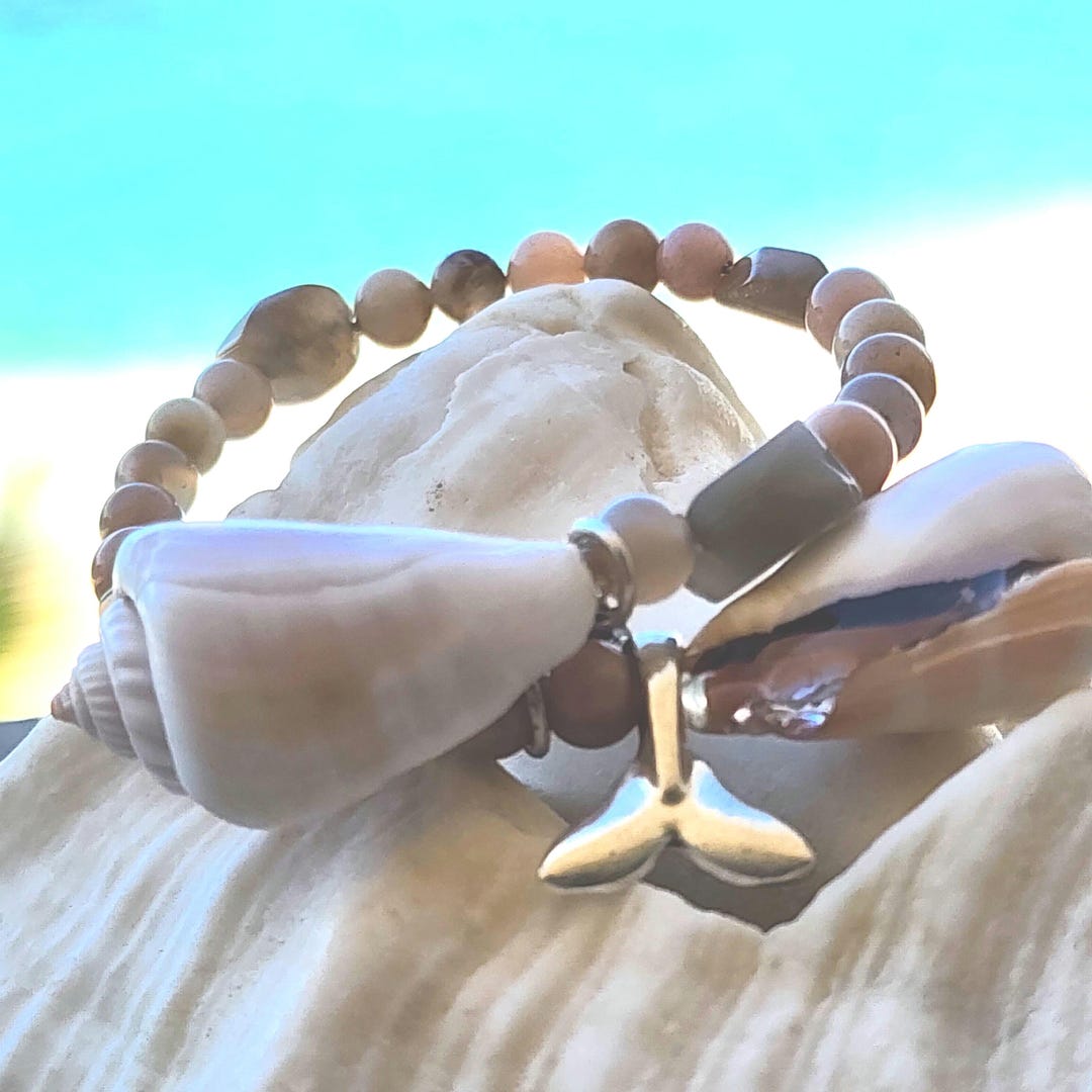 ABC Cone Shells With Whale Tail Charm and Sunstone. - Etsy