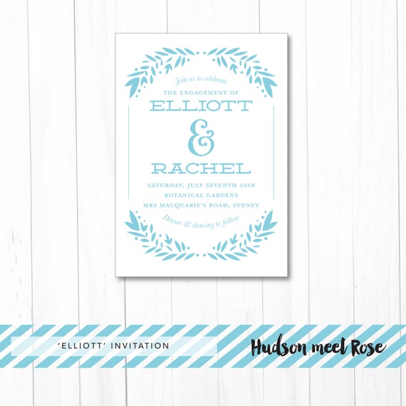 Printable The Elliott Engagement Invitation Rustic Modern