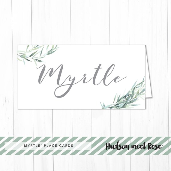 Printable - The 'Myrtle & Edward' Australian Flowers Place card | Rustic | Reception Card | Seating Card Il_570xn