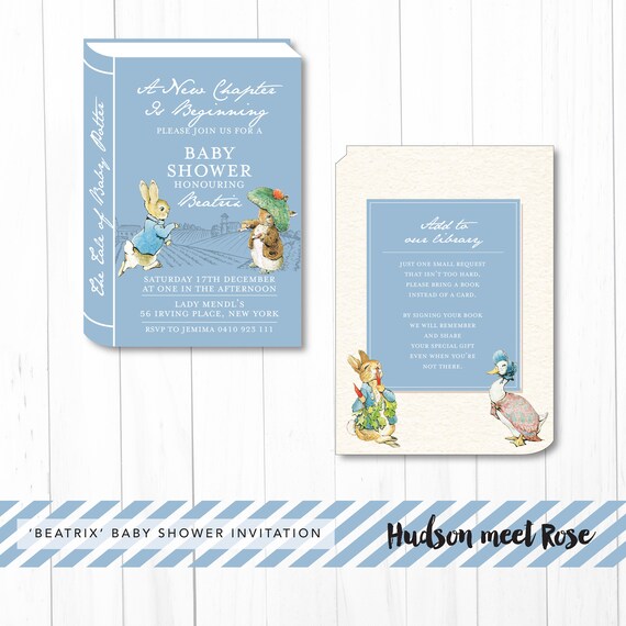 Printable - The 'Beatrix' Floral Build A Library | Peter Rabbit | Beatrix Potter | Book themed Baby Shower | Gender Neutral | Christening Il_570xn
