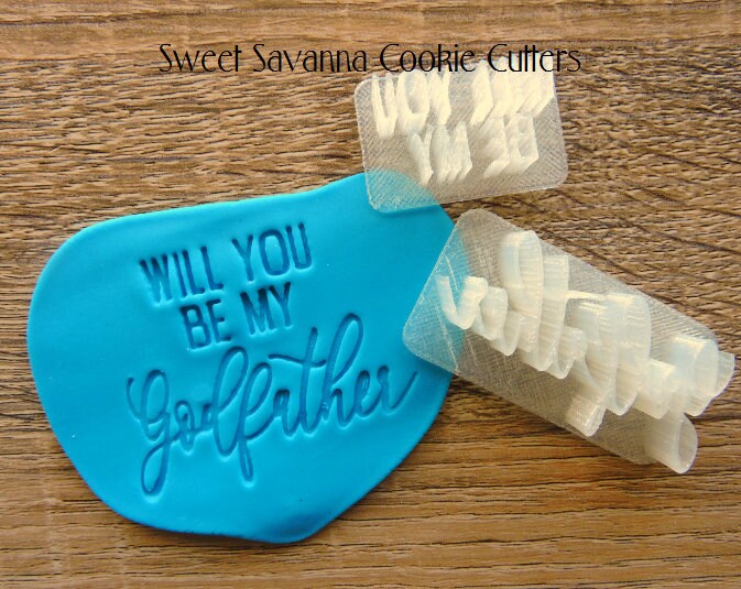 Will You Be My Godmother / Godfather Fondant Embossers Etsy Australia