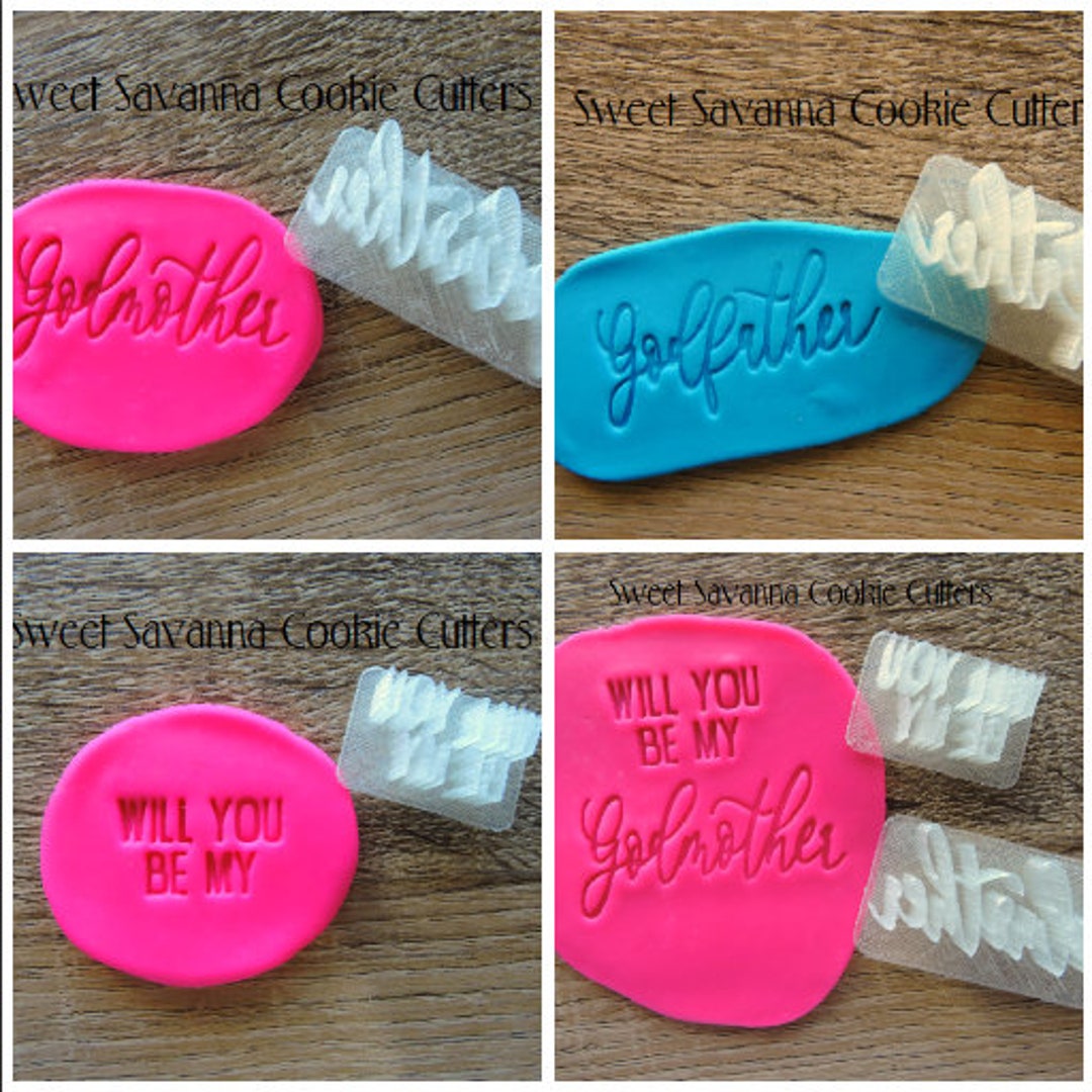 Will You Be My Godmother / Godfather Fondant Embossers Etsy Australia
