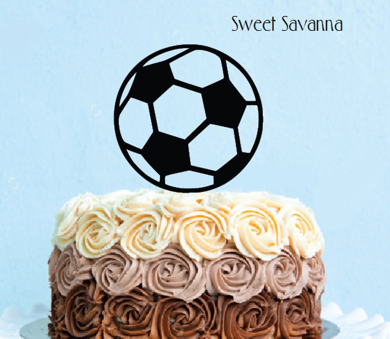 Soccer Ball Cake Topper Acrylic Cake Topper Custom Topper Etsy