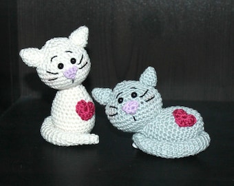 Cat Crochet Pattern, Amigurumi Kitten PDF in English & German, Katze Häkelanleitung, Amigurumi Cat Plush Toy