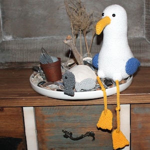 Seagull Marvin and friends, crochet pattern english version