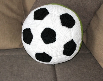 crochet pattern for a soccer pillow
