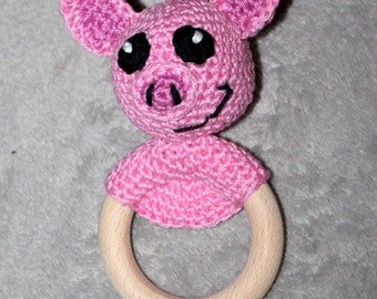 Piggy Rattle Ring Crochet Pattern