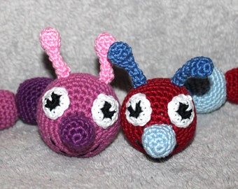Crochet pattern worm rattle