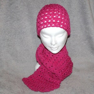 Crochet pattern set of hat and scarf 3 sizes