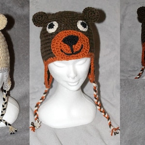 crochet pattern teddy icebear cap in three different sizes image 1