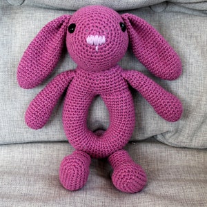 Rabbit rattle floppy ear crochet pattern
