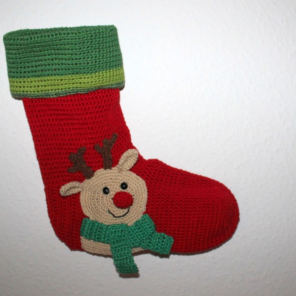 german version of the reindeer christmas stocking