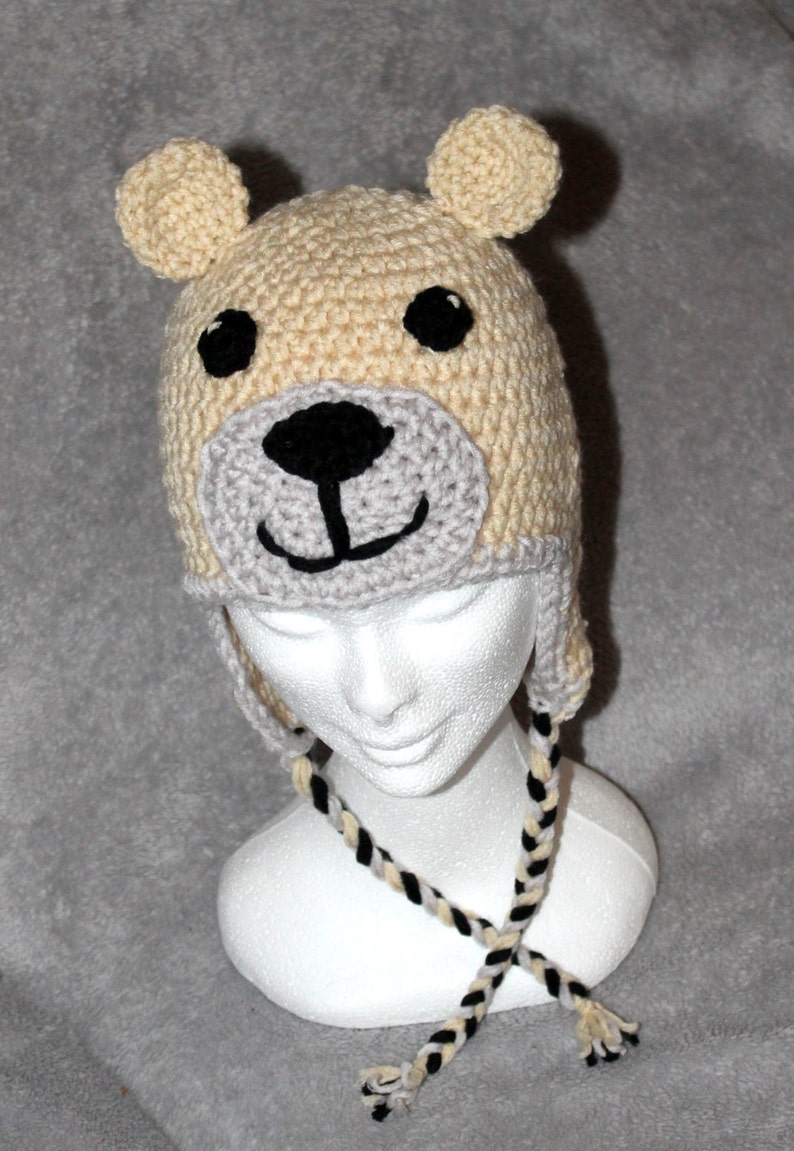crochet pattern teddy icebear cap in three different sizes image 3