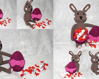 Crochet pattern Easter bunny with fillable egg