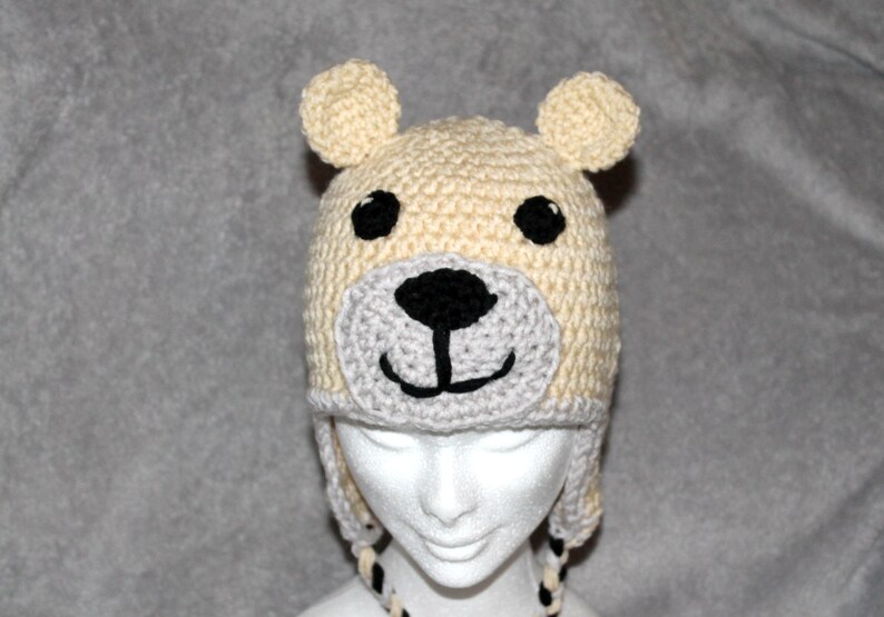 crochet pattern teddy icebear cap in three different sizes image 2