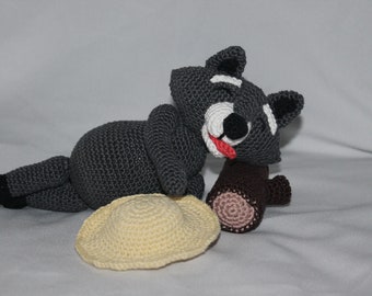 sleepy racoon crochet pattern german version