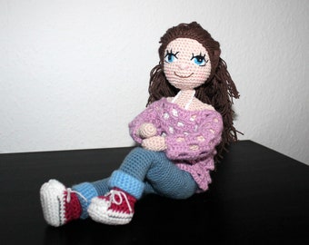 Doll Klara crochet pattern in english