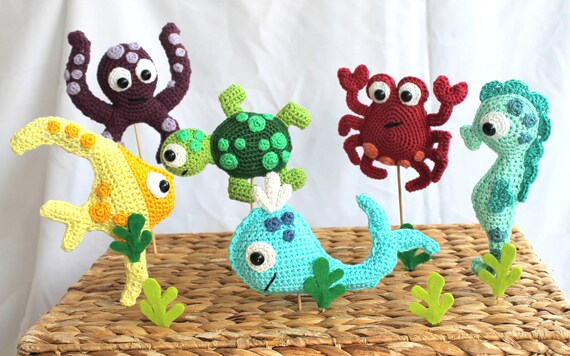 Fische und Co. Mobile Häkelanleitung englische Version