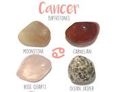 Cancer Birthstone Gemstone Kit 21 June 22 July 4 Tumbled Stones