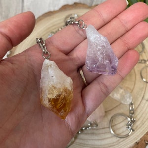 Gemstone points or tumbled stone keyrings image 6