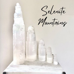 Selenite Mountain For Clarity 2 or 4 Tower image 1