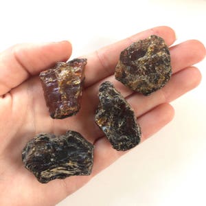Amber black natural raw stone 1 piece
