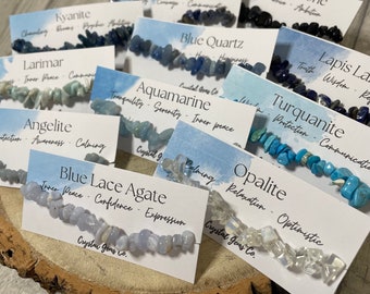 Gemstone chip crystal birthstone bracelets