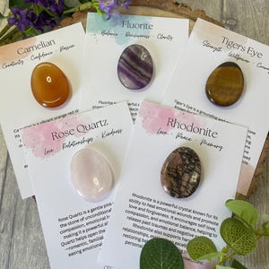 Gemstone Palm Smooth stone Worry Stone intention stones