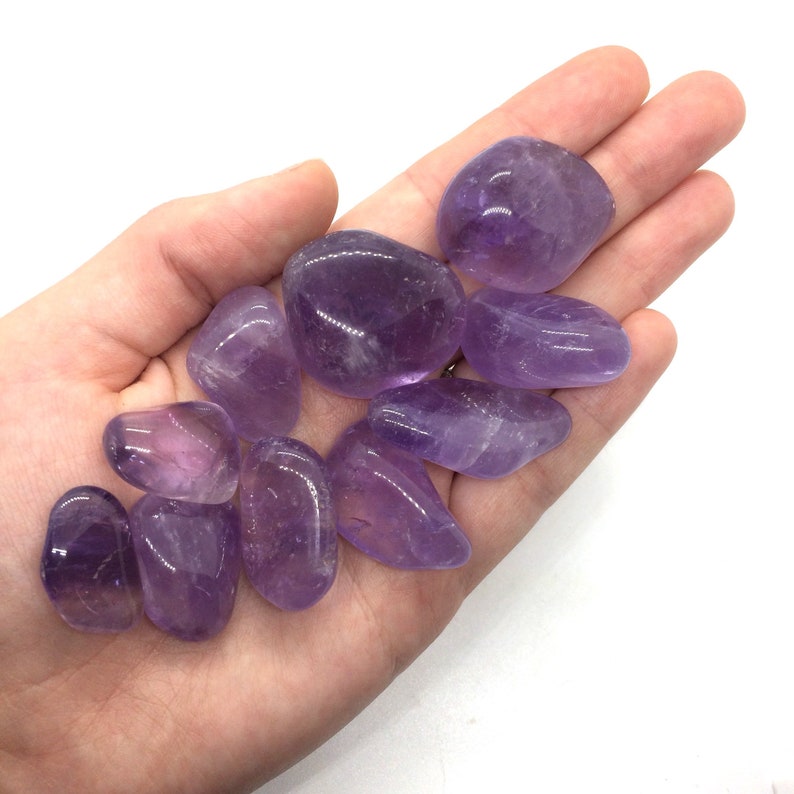 Amethyst Purple Tumbled Stones 20-30mm Pisces-Positivity image 2
