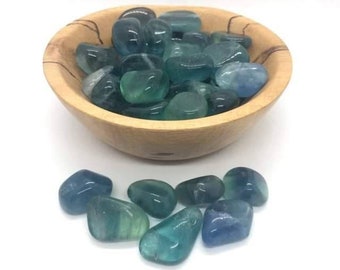 Blue Fluorite small tumbled stones polished 10mm