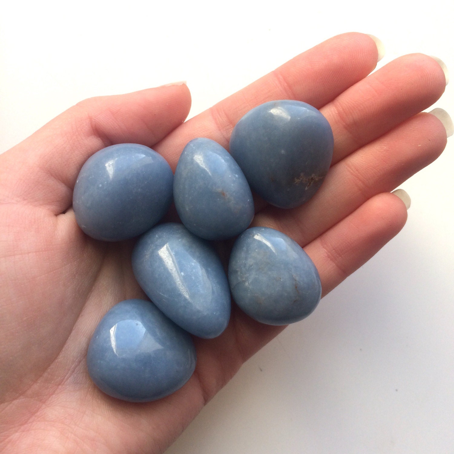 Angelite blue medium tumbled stone 15-20-25mm