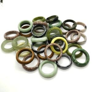 Gemstone rings solid band difference sizes