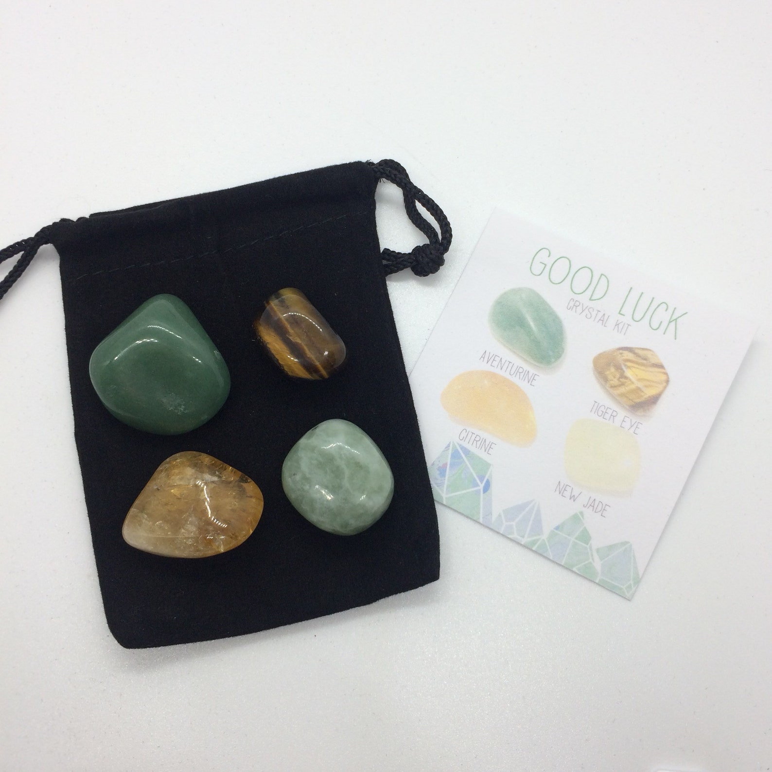 Good Luck Gemstone Kit 4 Tumbled Stones with Info Card and Etsy