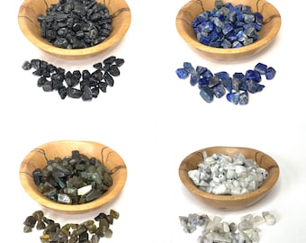 Crystal Gemstone Tumbled Chips labradorite, rainbows moonstone, lapis, tourmaline 20 Grams