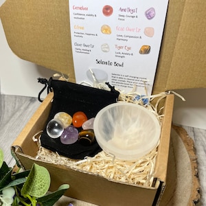 Crystal Charging Kit - Selenite Bowl & Tumble Stones Gift Set