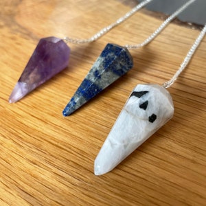 Edelstein Pendel Kristallheilung Kristallgeschenk Weissagung Pendeln Amethyst Lapis Regenbogen Mondstein