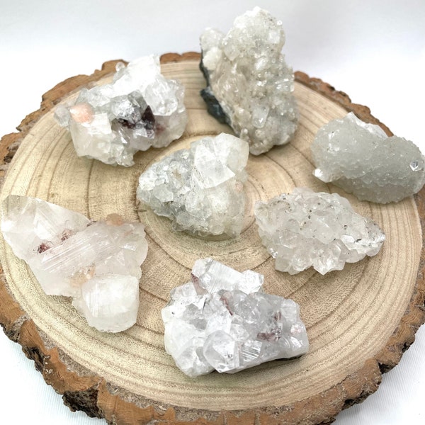 Apophyllite Stilbite peach cluster crystal points